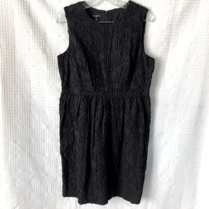 Talbots sheath dress black floral embroidered texture